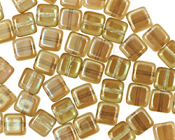 Czech Glass Chrysolite Celsian Square 6mm