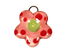 Jangles Ceramic Pink Flower Charm 19mm
