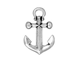 TierraCast Antique Silver (plated) Anchor Pendant 18x28mm