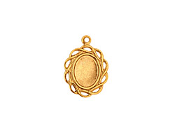 Stampt Antique Gold (plated) Open Weave Oval Setting 6x8mm