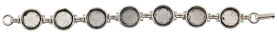 Nunn Design Antique Silver (plated) Small Circle Bezel Bracelet 12mm