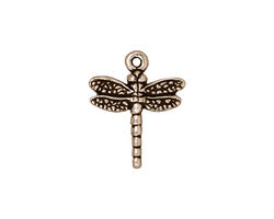 TierraCast Antique Silver (plated) Dragonfly Charm 16x19mm