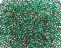 TOHO Green Emerald (with Frosted Silver Lining) Round 11/0 Seed Bead