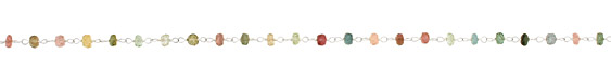 Tourmaline Faceted Rondelle Silver (plated) Bead Chain
