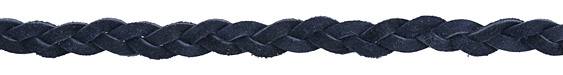Black Flat Braided Suede Leather 12mm