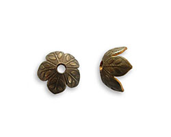 Vintaj Natural Brass Foliage Bead Cap 8mm