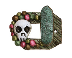Poison Tree Polymer Clay Green Skull Toggle Clasp 27x22mm, 21mm bar