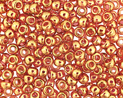 TOHO Gold Lustered Transparent Pink Round 6/0 Seed Bead