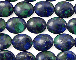 Azurite Malachite Flat Oval 10x8mm