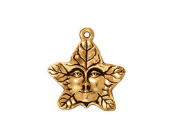 TierraCast Antique Gold (plated) 2-Sided Tree Spirit Charm 19x20mm