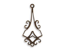 Vintaj Natural Brass Latticework Pendant 14x30mm