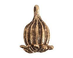Nunn Design Antique Gold (plated) Large Poppy Pod Charm 20x28mm