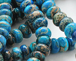Teal Impression Jasper Rondelle 8mm