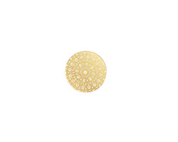 Lillypilly Gold Crochet Anodized Aluminum Disc 11mm, 22 gauge