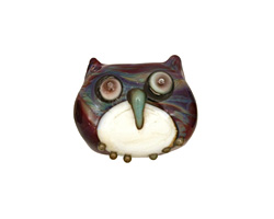 The BeadsNest Lampwork Glass Jewel Owl 14-16x17-18mm