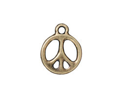 TierraCast Antique Brass (plated) Peace Charm 15x19mm