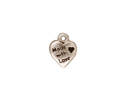 TierraCast Antique Silver (plated) Made with Love Heart Charm 10x12mm