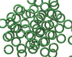 Green Enameled Copper Round Jump Ring 7mm, 18 gauge