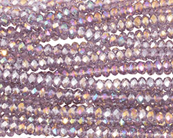 Lilac AB Crystal Faceted Rondelle 3mm