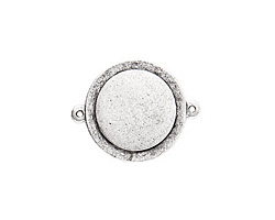 Nunn Design Antique Silver (plated) Raised Tag Small Circle Connector 33x26mm