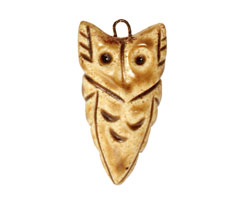 Earthenwood Studio Ceramic Sandy Small Owl Charm 17x31mm