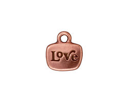 TierraCast Antique Copper (plated) Love Charm w/ Glue In 12x14mm