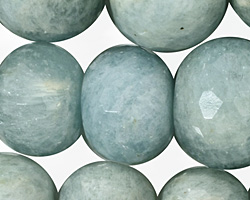 Aquamarine Faceted Rondelle Graduated 9-28mm