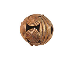 African Brass Wrapped Circles Round 18-20mm