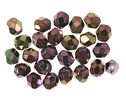Czech Fire Polished Glass Iris Purple Round 6mm