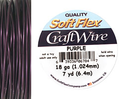 Soft Flex Purple Craft Wire 18 gauge, 7 yards