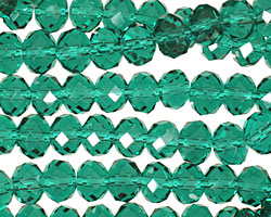 Emerald Crystal Faceted Rondelle 8mm