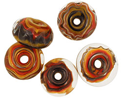 Sea Shore Glass Rainbow Boro Lampwork Glass 8-10x15-17mm