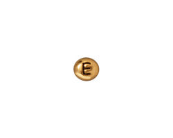 TierraCast Antique Gold (plated) Alphabet Bead "E" 7x6mm