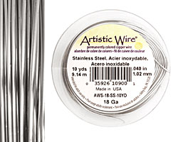 Artistic Wire Stainless Steel 18 gauge, 10 yards