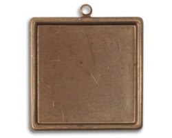 Vintaj Natural Brass Classic Square Bezel 30x33mm