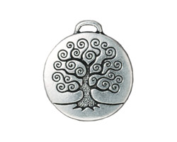 TierraCast Antique Silver (plated) Tree of Life Pendant 24x26mm