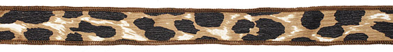 Cheetah Print Hand Dyed 100% Silk Ribbon 1/2"