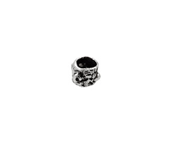 Rustic Charms Sterling Silver Small Tube w/ Dots 5x6mm