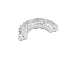 Silver (plated) Scalloped Curve (1 channel, 2 hole) Katiedids 27.5x12mm