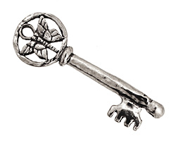 Green Girl Pewter Butterfly Key Pendant 14x44mm