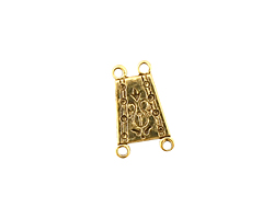 Stampt Antique Gold (plated) Arts & Crafts 2 and 2 Ring Connector 16x10mm