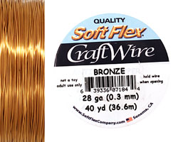 Soft Flex Bronze Craft Wire 28 gauge, 40 yards