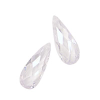 Crystal Clear Faceted Flat Teardrop 7x18mm