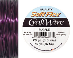 Soft Flex Purple Craft Wire 28 gauge, 40 yards