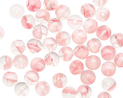 Czech Glass Crystal/Light Pink Round 6mm