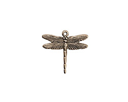 Stampt Antique Pewter (plated) Dragonfly Charm 16x15.5mm