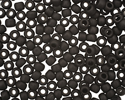 TOHO Opaque Frosted Jet Round 6/0 Seed Bead