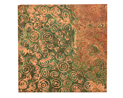 Lillypilly Verde Groovy Circles Embossed Patina Copper Sheet 3"x3", 36 gauge