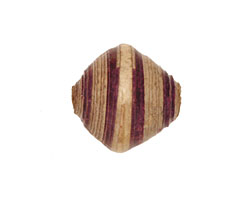 African Paper (beige, eggplant, beige) Bicone 20x21-22mm