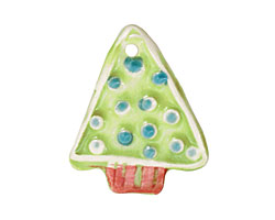 Jangles Ceramic Lime Textured Tree Pendant 30x38mm